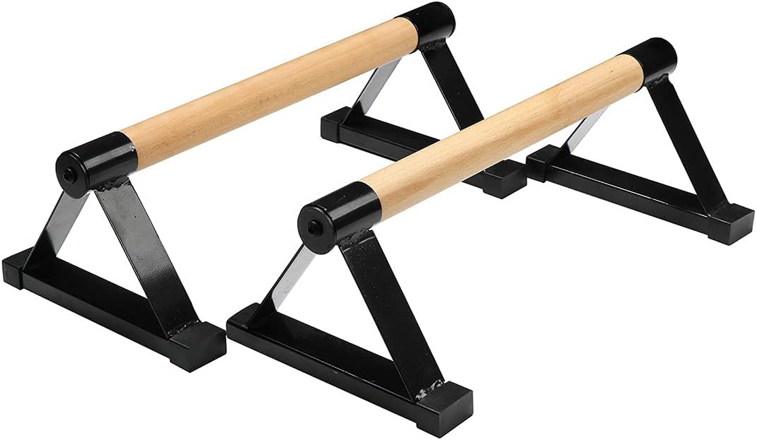 Wooden Stretch Push-Up Stands, Non-Slip Calisthenics and Gymnastic Training Bars for Handstands and Yoga
