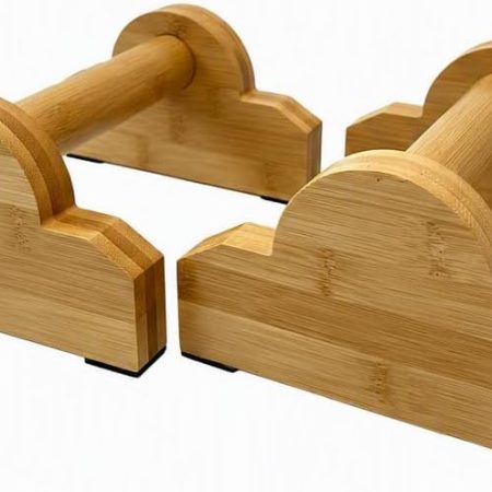 Lightweight Wood Push-Up Stands with Ergonomic Wrist-Friendly Grip and Non-Slip Base for Home and Floor Workouts