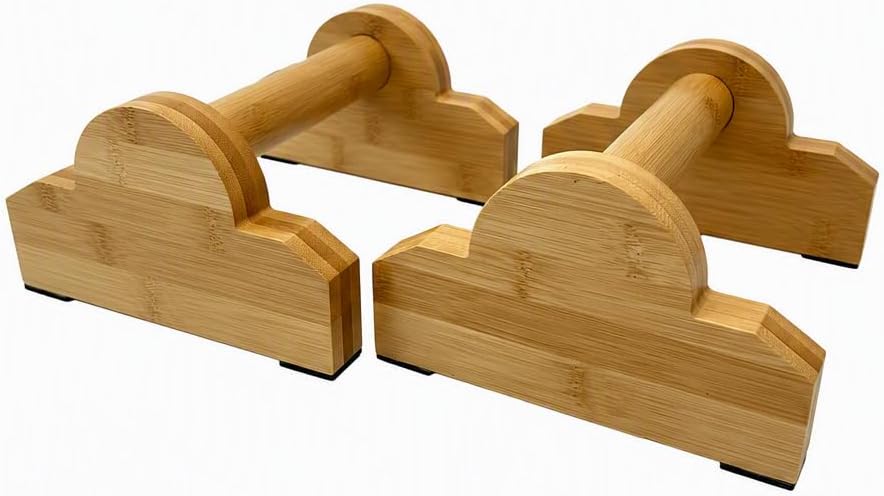 Lightweight Wood Push-Up Stands with Ergonomic Wrist-Friendly Grip and Non-Slip Base for Home and Floor Workouts