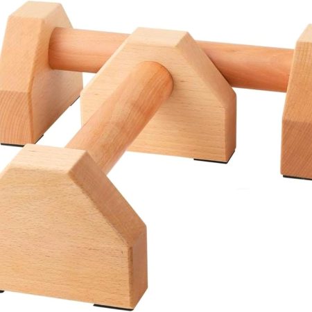 Premium Beech Wood Parallettes Push-Up Bars, Non-Slip Calisthenics Grips for Wrist Support, Dips and L-Sits, Pack of 2