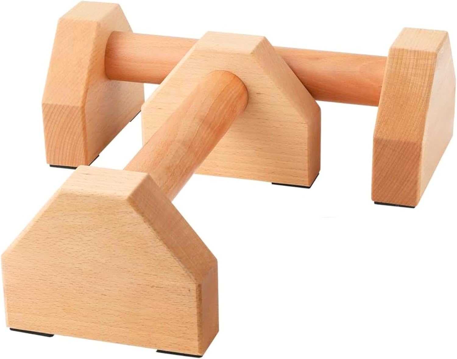 Premium Beech Wood Parallettes Push-Up Bars, Non-Slip Calisthenics Grips for Wrist Support, Dips and L-Sits, Pack of 2