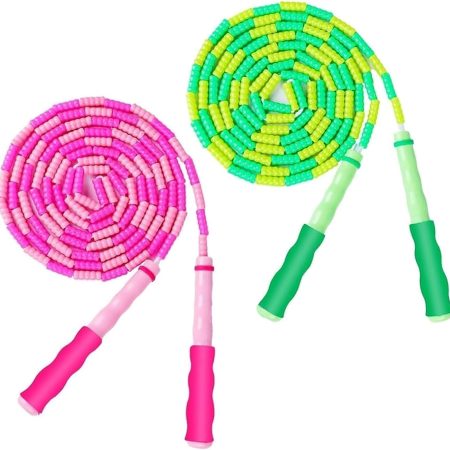 Jump Rope For Kids, Soft Beaded Jump Rope, Adjustable Length Tangle-Free Segmented Soft Beaded Skipping Rope,for Women, Men and Kids Keeping Fit, Workout and Weight Loss